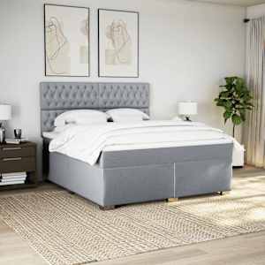 Box spring postel s matrací světle šedá 180 x 200 cm textil - obrázek 3