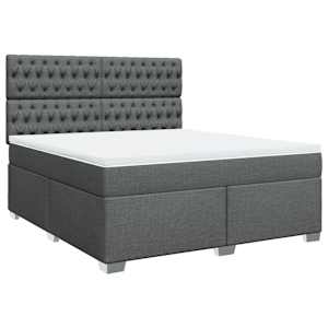 Box spring postel s matrací tmavě šedá 180x200 cm textil - obrázek 2