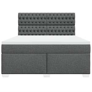 Box spring postel s matrací tmavě šedá 180x200 cm textil - obrázek 4