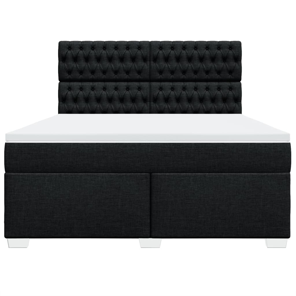 vidaXL Boxspring met matras stof zwart 180x200 cm, foto 4