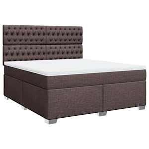 Box spring postel s matrací tmavě hnědá 180x200 cm textil - obrázek 2