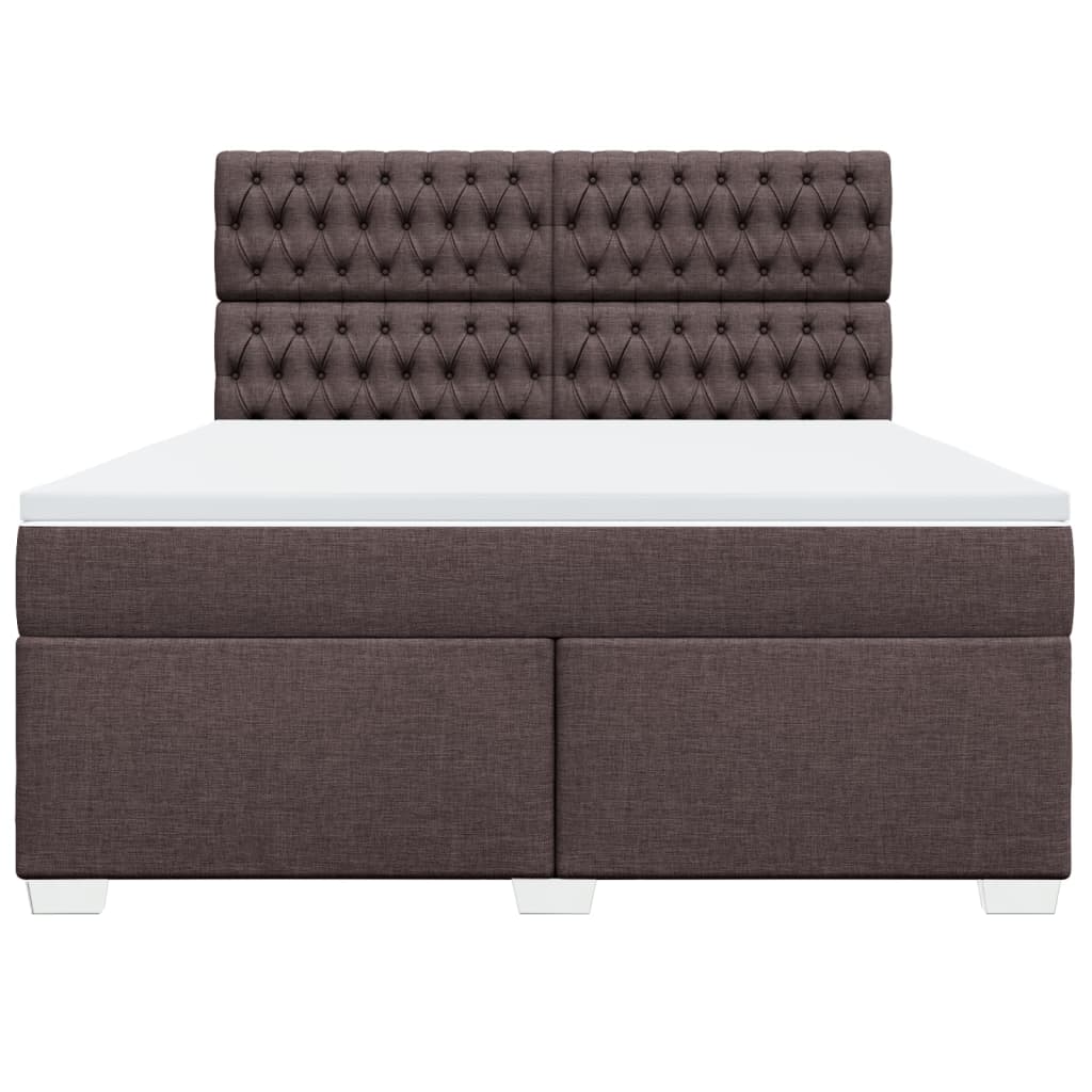 vidaXL Boxspring met matras stof donkerbruin 180x200 cm bruin, foto 4