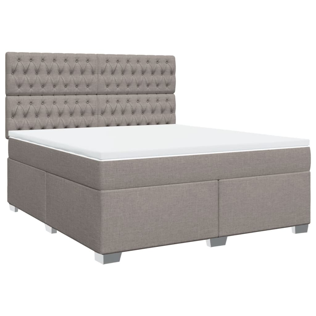 vidaXL Boxspring met matras stof taupe 180x200 cm, foto 3