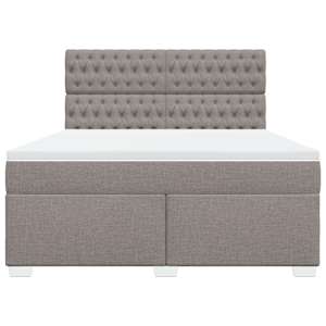 Box spring postel s matrací taupe 180x200 cm textil - obrázek 4