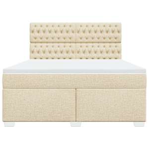 Box spring postel s matrací krémová 180x200 cm textil - obrázek 4