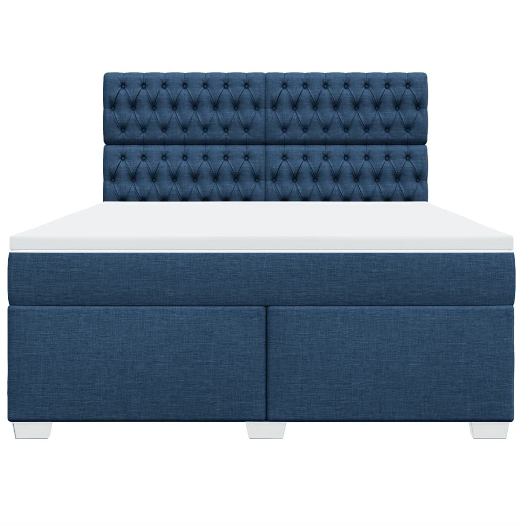 vidaXL Boxspring met matras stof blauw 180x200 cm, foto 4