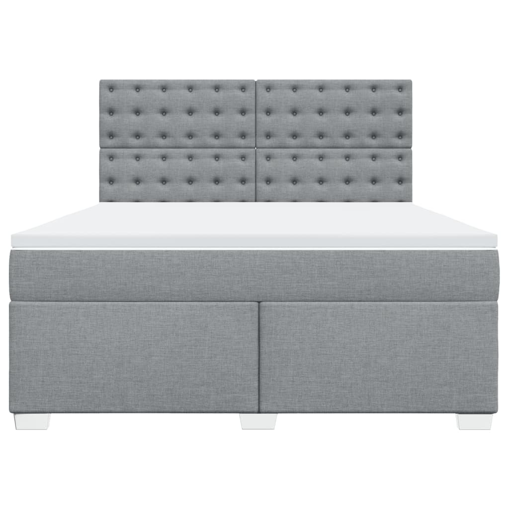 vidaXL Boxspring met matras stof lichtgrijs 180x200 cm grijs, foto 4