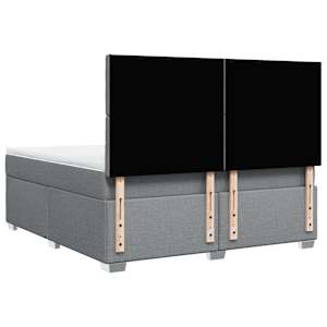 Box spring postel s matrací světle šedá 180 x 200 cm textil - obrázek 10