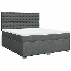 Box spring postel s matrací tmavě šedá 180x200 cm textil - obrázek 2
