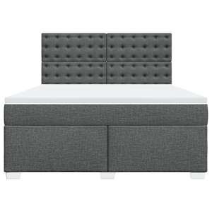 Box spring postel s matrací tmavě šedá 180x200 cm textil - obrázek 4