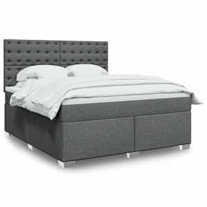 Box spring postel s matrací tmavě šedá 180x200 cm textil - obrázek 1
