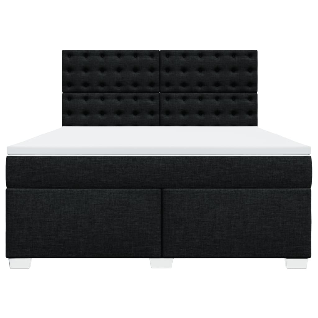 vidaXL Boxspring met matras stof zwart 180x200 cm, foto 4