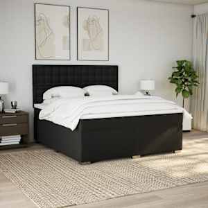 Box spring postel s matrací černá 180x200 cm textil - obrázek 3