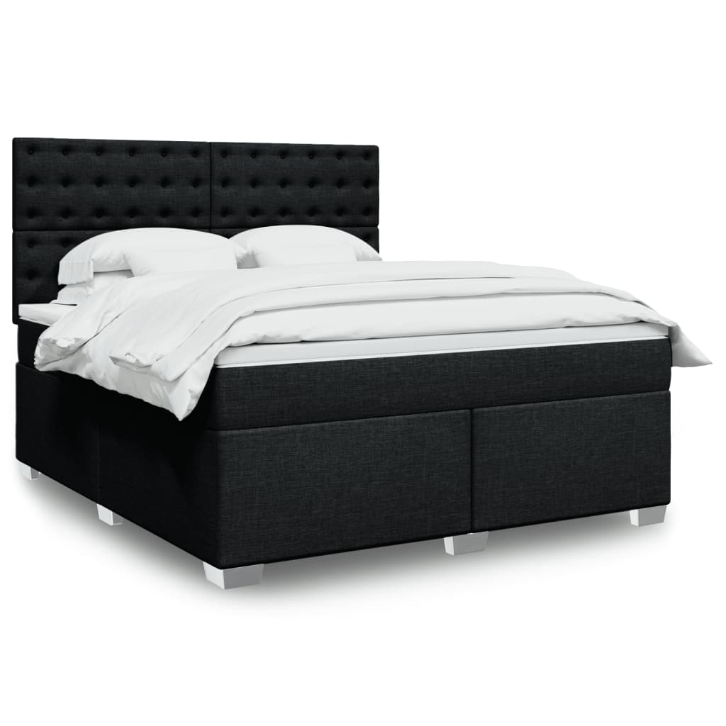 Boxspringbett mit Matratze Schwarz 180×200 cm Stoff