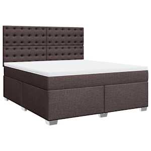 Box spring postel s matrací tmavě hnědá 180x200 cm textil - obrázek 2
