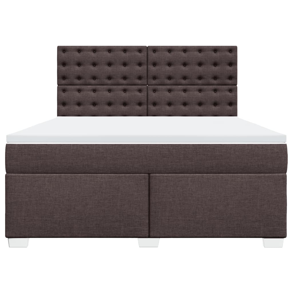 vidaXL Boxspring met matras stof donkerbruin 180x200 cm bruin, foto 4