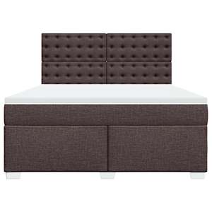 Box spring postel s matrací tmavě hnědá 180x200 cm textil - obrázek 4
