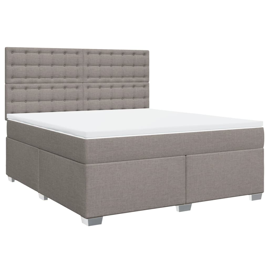 vidaXL Boxspring met matras stof taupe 180x200 cm, foto 3