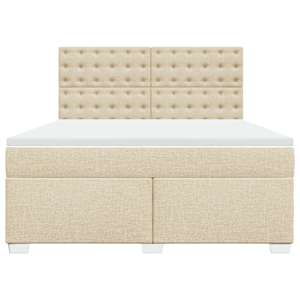 Box spring postel s matrací krémová 180x200 cm textil - obrázek 4