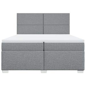 Box spring postel s matrací světle šedá 200 x 200 cm textil - obrázek 4