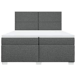 Box spring postel s matrací tmavě šedá 200x200 cm textil - obrázek 4