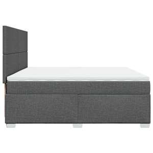 Box spring postel s matrací tmavě šedá 200x200 cm textil - obrázek 9