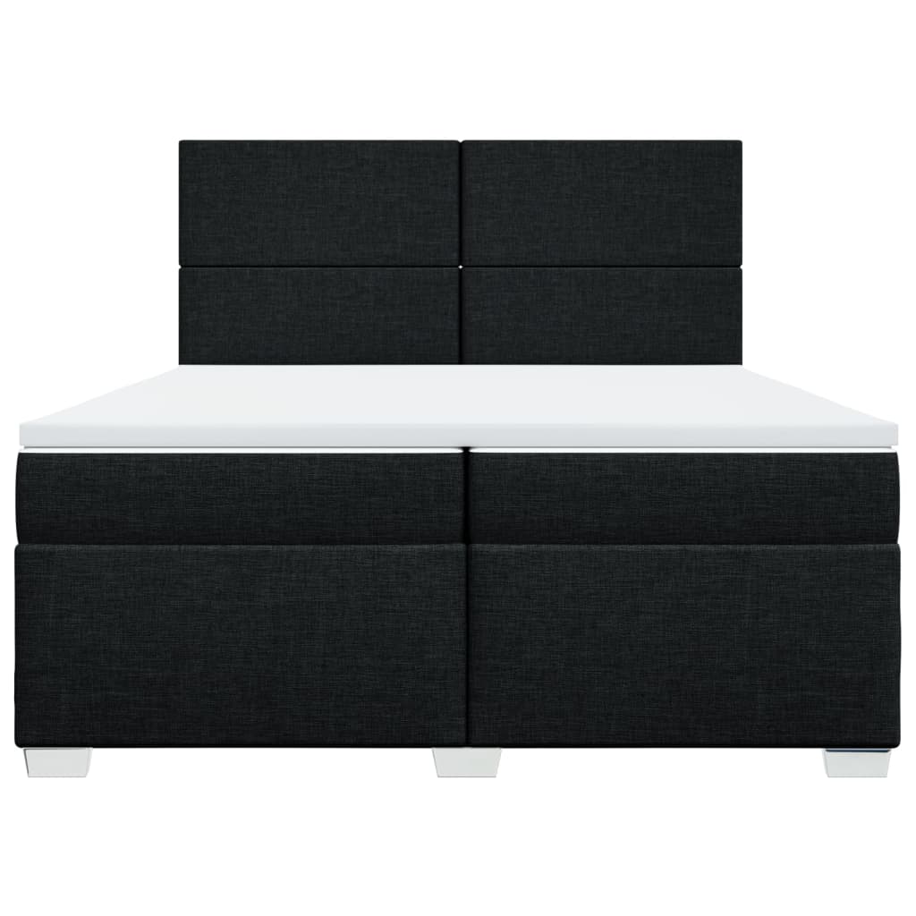 vidaXL Boxspring met matras stof zwart 200x200 cm, foto 4