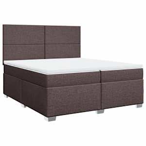 Box spring postel s matrací tmavě hnědá 200x200 cm textil - obrázek 2