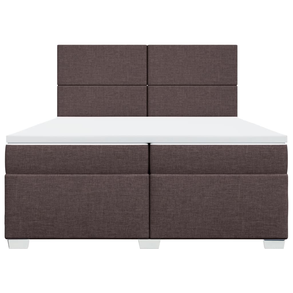 vidaXL Boxspring met matras stof donkerbruin 200x200 cm bruin, foto 4