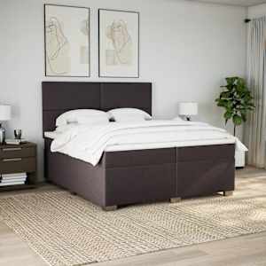 Box spring postel s matrací tmavě hnědá 200x200 cm textil - obrázek 3