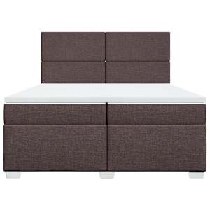 Box spring postel s matrací tmavě hnědá 200x200 cm textil - obrázek 4