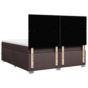 Box spring postel s matrací tmavě hnědá 200x200 cm textil - obrázek 10
