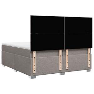 Box spring postel s matrací taupe 200x200 cm textil - obrázek 10