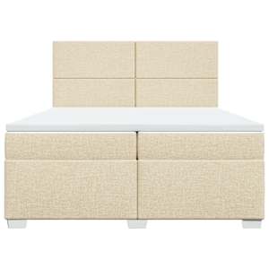 Box spring postel s matrací krémová 200x200 cm textil - obrázek 4