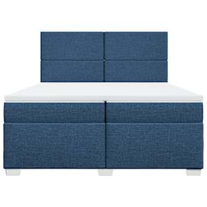Box spring postel s matrací modrá 200x200 cm textil - obrázek 4