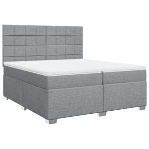 Box spring postel s matrací světle šedá 200 x 200 cm textil - obrázek 2