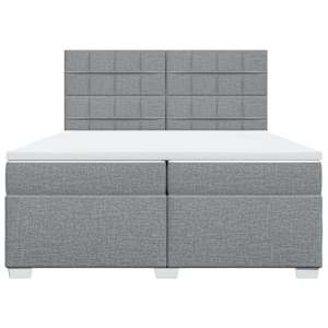 Box spring postel s matrací světle šedá 200 x 200 cm textil - obrázek 4