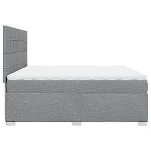 Box spring postel s matrací světle šedá 200 x 200 cm textil - obrázek 9