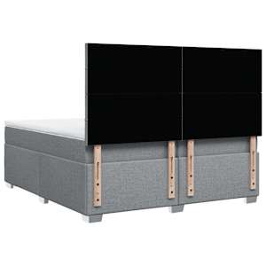 Box spring postel s matrací světle šedá 200 x 200 cm textil - obrázek 10