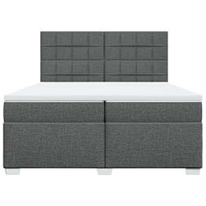 Box spring postel s matrací tmavě šedá 200x200 cm textil - obrázek 4