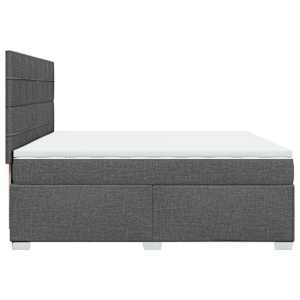 Box spring postel s matrací tmavě šedá 200x200 cm textil - obrázek 9