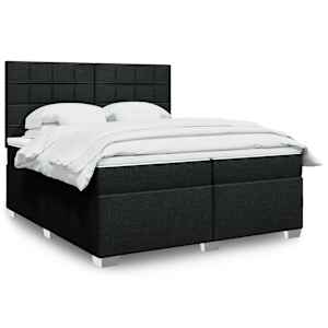 Box spring postel s matrací černá 200x200 cm textil - obrázek 1