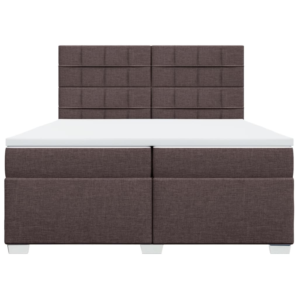 vidaXL Boxspring met matras stof donkerbruin 200x200 cm bruin, foto 4