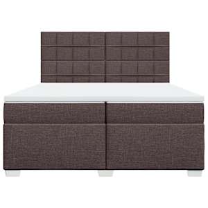 Box spring postel s matrací tmavě hnědá 200x200 cm textil - obrázek 4