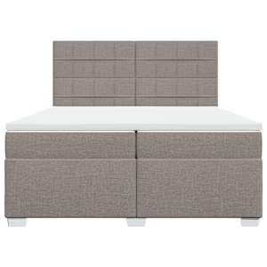 Box spring postel s matrací taupe 200x200 cm textil - obrázek 4