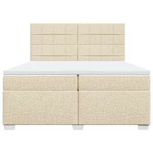 Box spring postel s matrací krémová 200x200 cm textil - obrázek 4