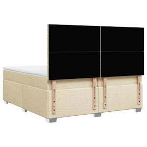 Box spring postel s matrací krémová 200x200 cm textil - obrázek 10