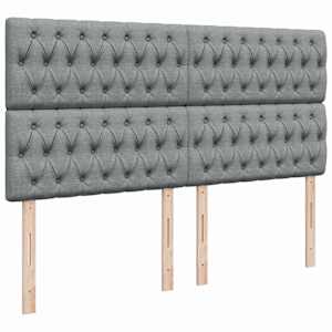 Box spring postel s matrací světle šedá 200 x 200 cm textil - obrázek 8