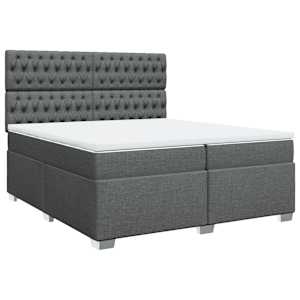 Box spring postel s matrací tmavě šedá 200x200 cm textil - obrázek 2