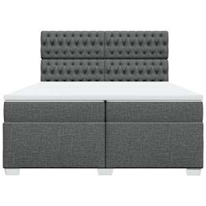 Box spring postel s matrací tmavě šedá 200x200 cm textil - obrázek 4